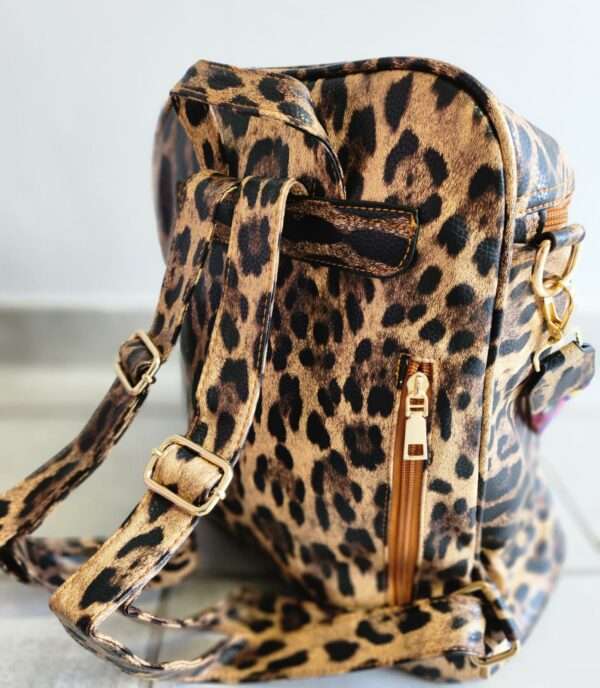 Convertible Leopard Print Bag with Strap - Image 5