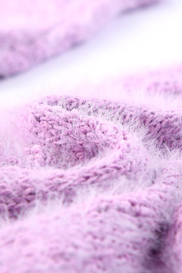 Pastel Purple Open Front Sweater - Image 3