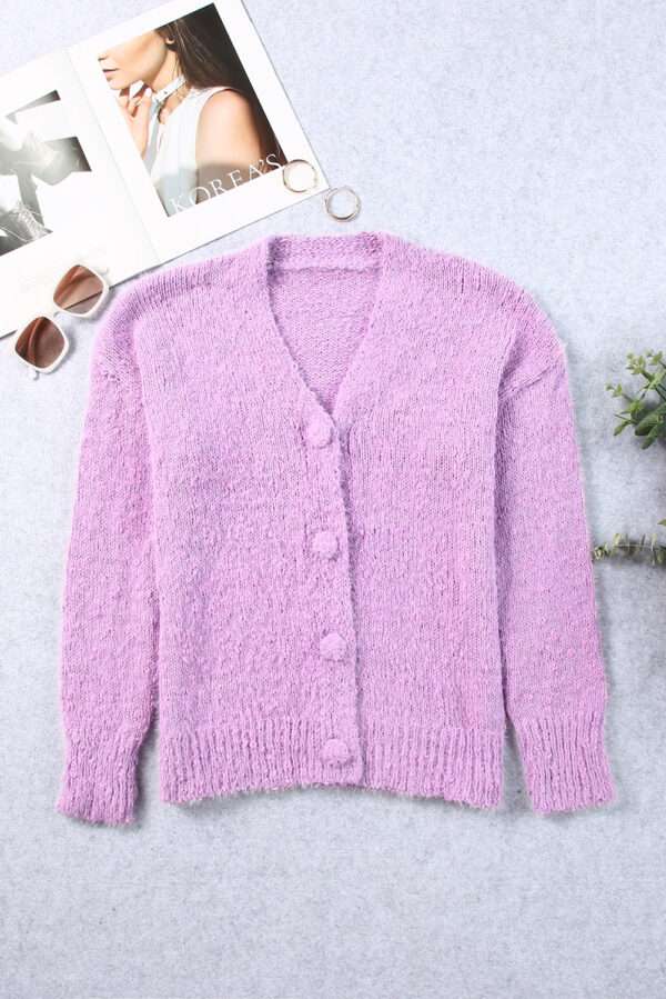 Pastel Purple Open Front Sweater